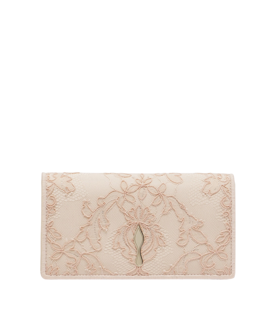 Christian Louboutin Bettina Small lace crêpe satin clutch