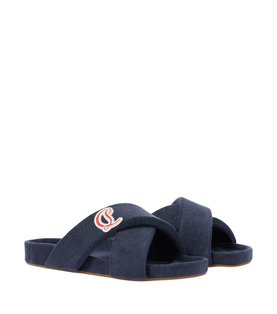 Christian Louboutin Bizzu embroidered logo slides