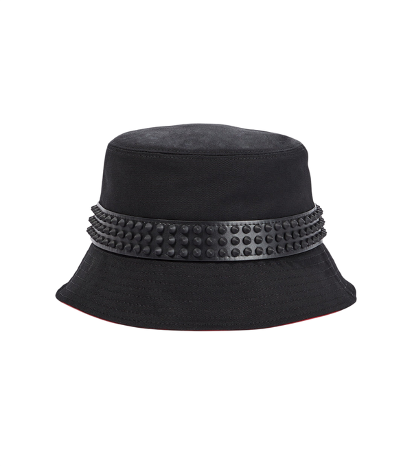 Christian Louboutin Cappello a secchiello in tela Bobino Spikes