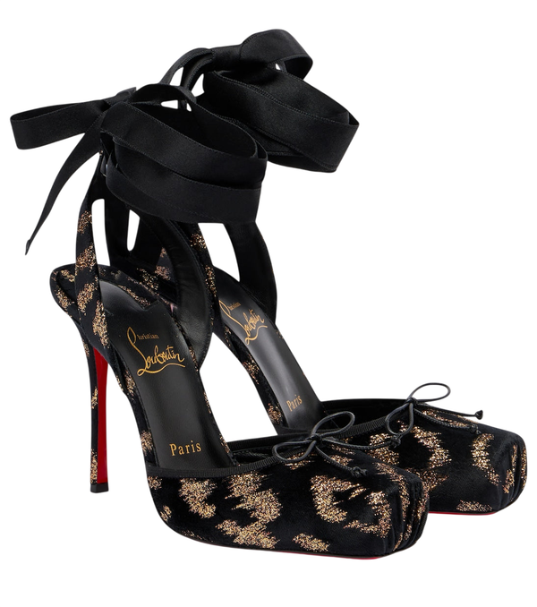 Christian Louboutin Cassia 100 velvet and lamé pumps
