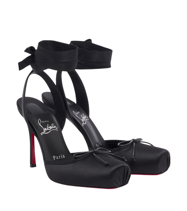 Christian Louboutin Cassia Lace Up 100 satin crêpe pumps