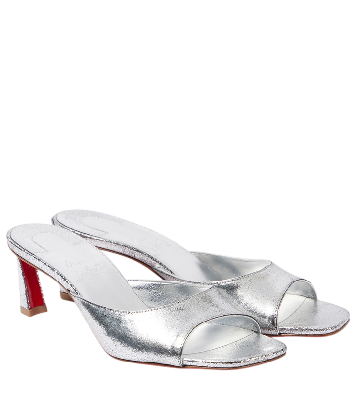 Christian Louboutin Condora 55 metallic leather mules [white-bg-v2:557511f4-3f5a-480b-8069-2a88ad4b3ff9]