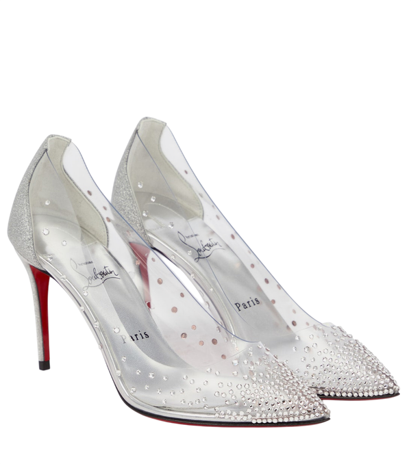 Christian Louboutin Décolleté Degrastrass 85 in PVC con decorazioni