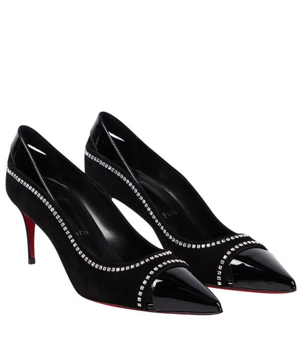 Christian Louboutin Duvette Strass 70 décolleté in pelle verniciata