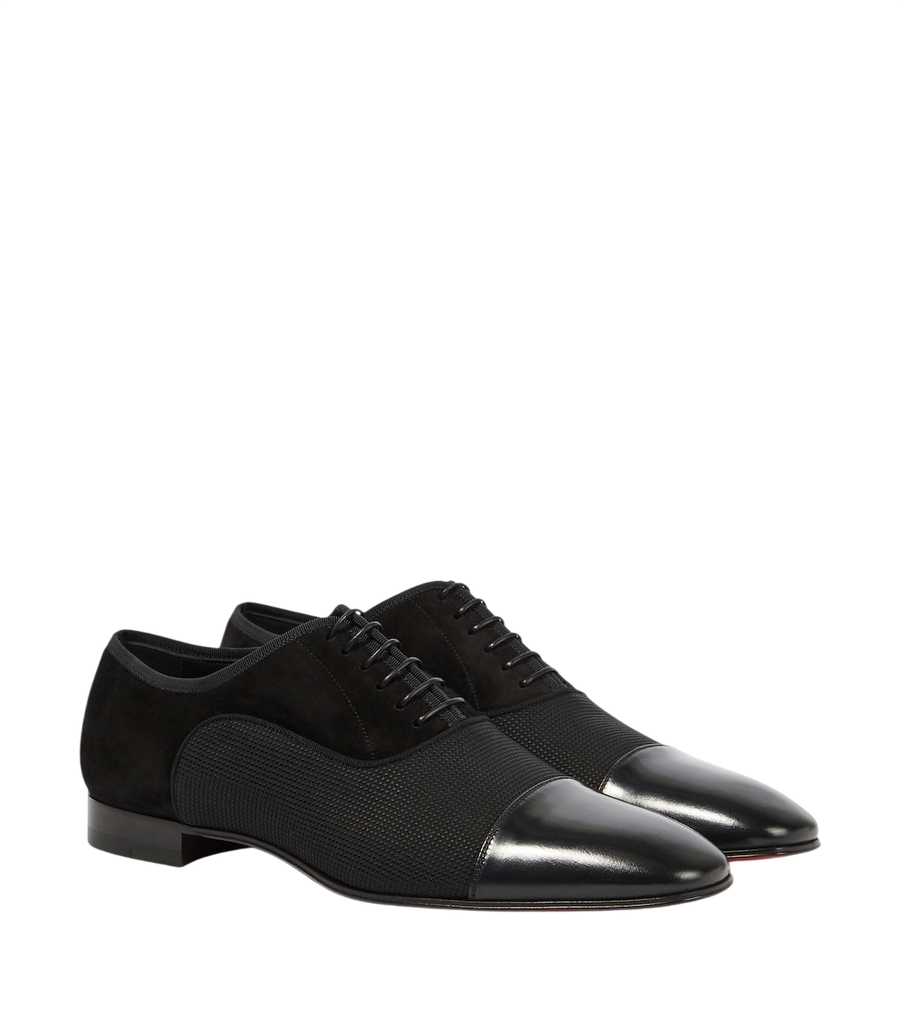 Christian Louboutin Greggo leather-trimmed Oxford shoes