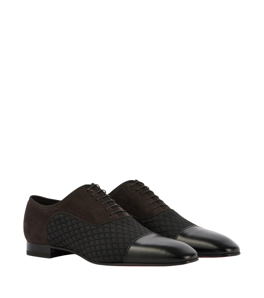 Christian Louboutin Greggo leather-trimmed Oxford shoes
