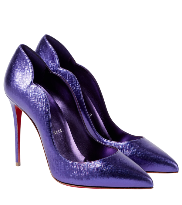 Escarpins Hot Chick 100 en cuir métallisé Christian Louboutin