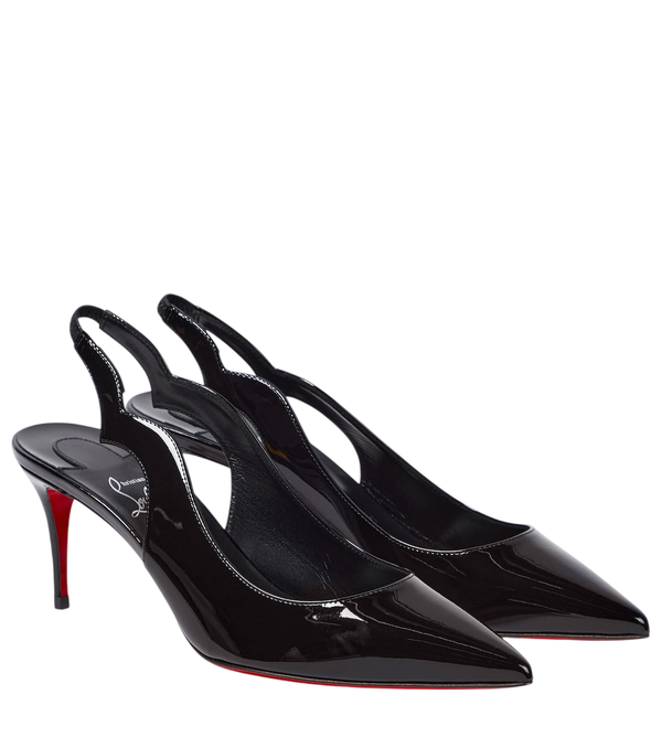 Christian Louboutin Décolleté Hot Chick Sling in pelle verniciata con cinturino posteriore