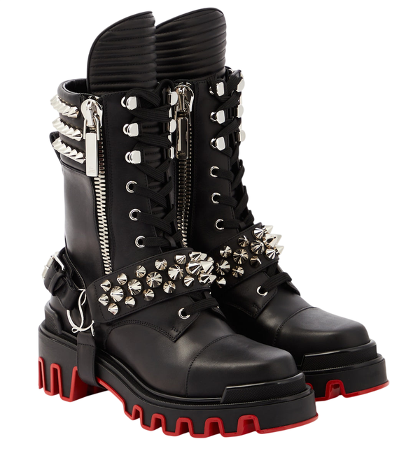 Christian Louboutin Janetta embellished biker boots