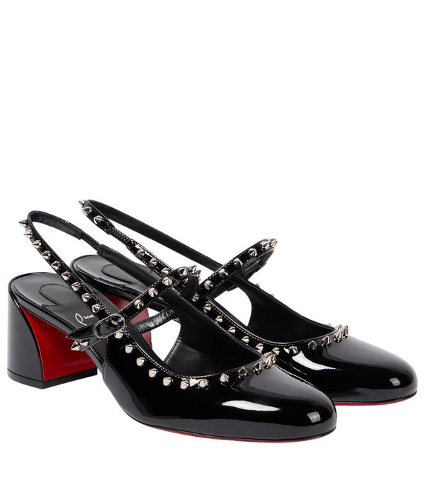 Zapatos de salón tipo Mary Jane Christian Louboutin Janispikes 55 en charol