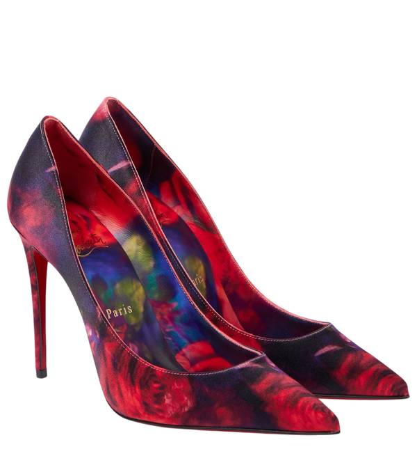 Stilettos Kate 100 de Christian Louboutin en crepé de satén con estampado floral