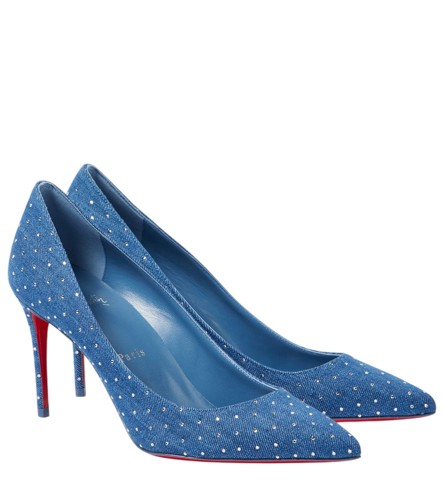 Christian Louboutin Kate 85 décolleté in denim decorate