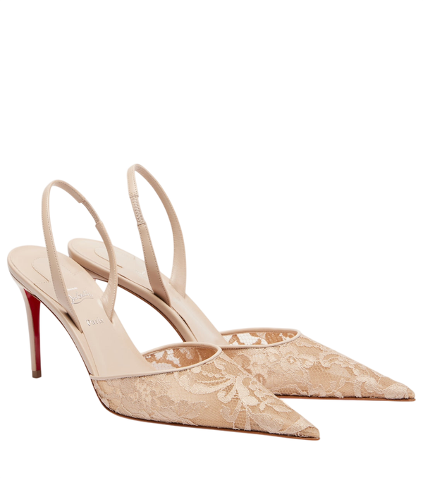 Christian Louboutin Lace slingback pumps