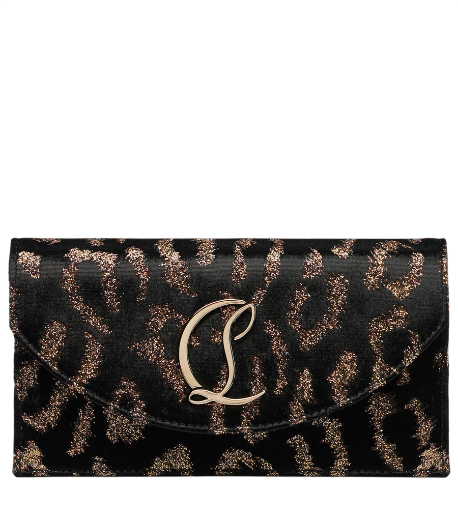 Christian Louboutin Leopard-print velvet clutch