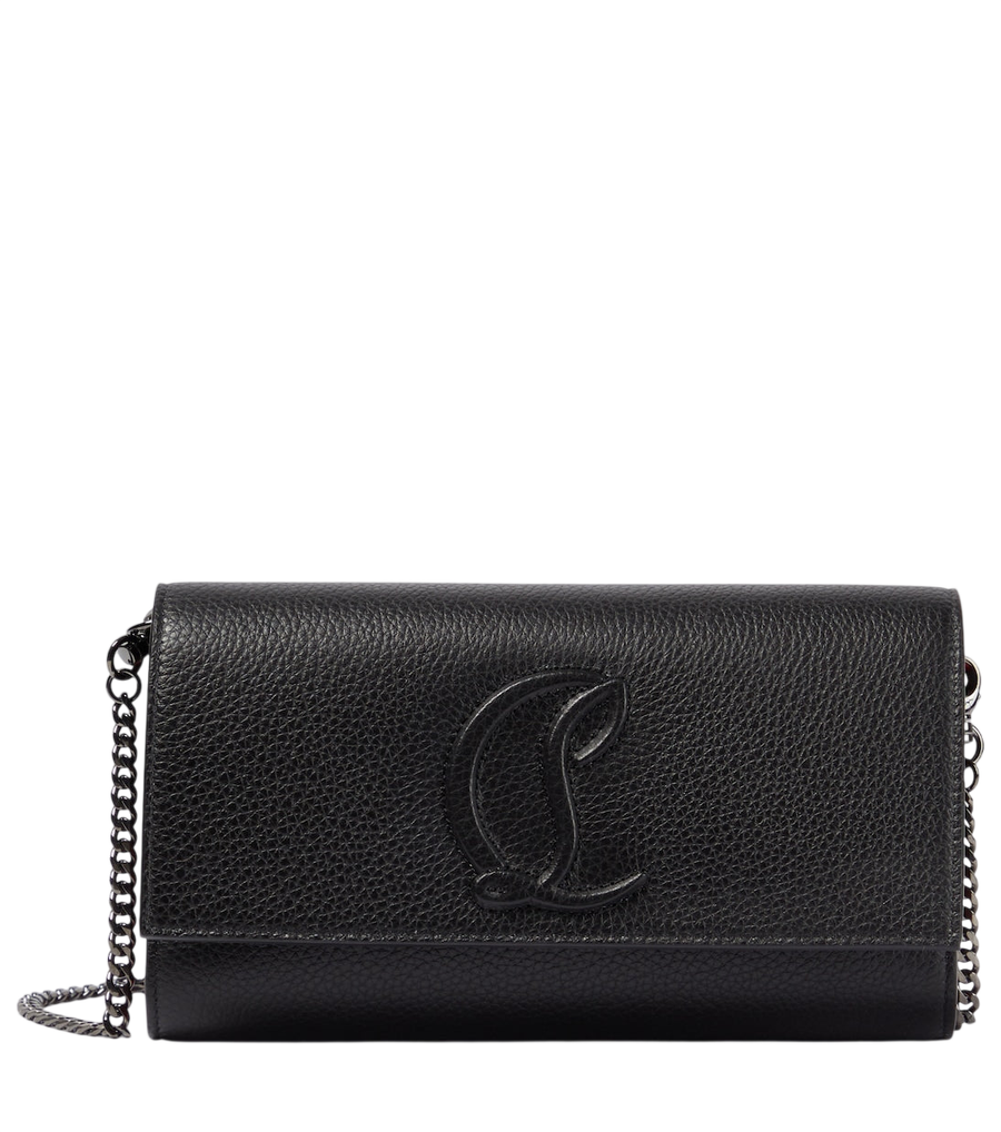 Portefeuille sur chaîne en cuir avec logo Christian Louboutin