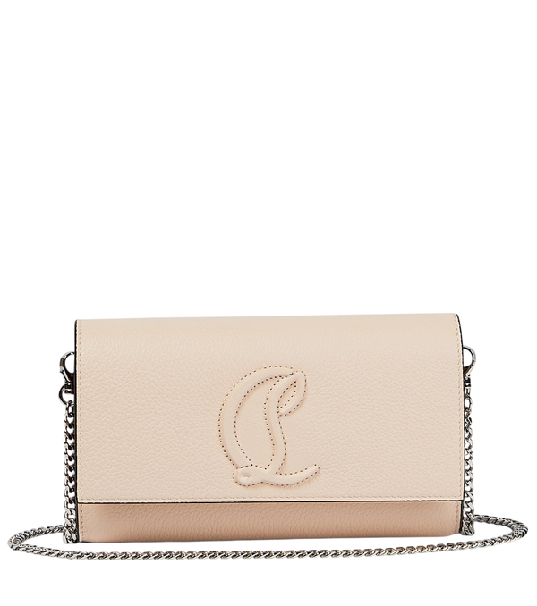 Portafoglio in pelle con catena Christian Louboutin con logo
