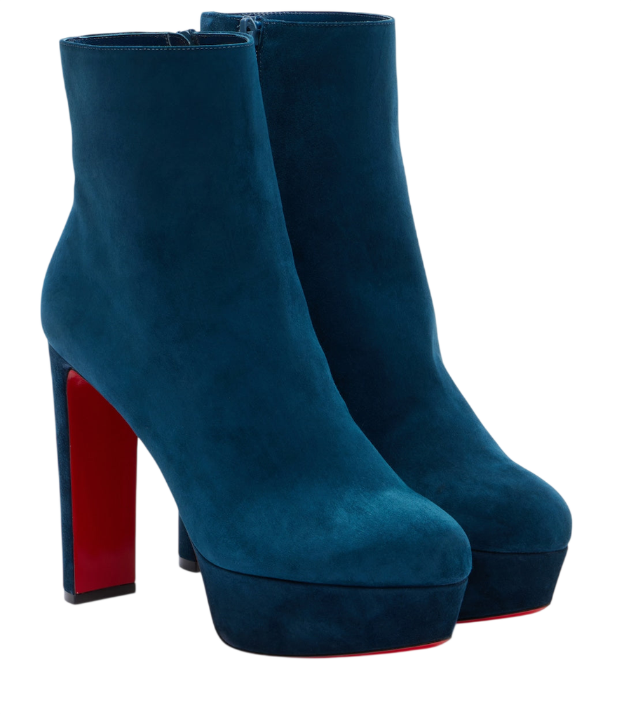 Christian Louboutin Loo Booty 130 suede platform ankle boots