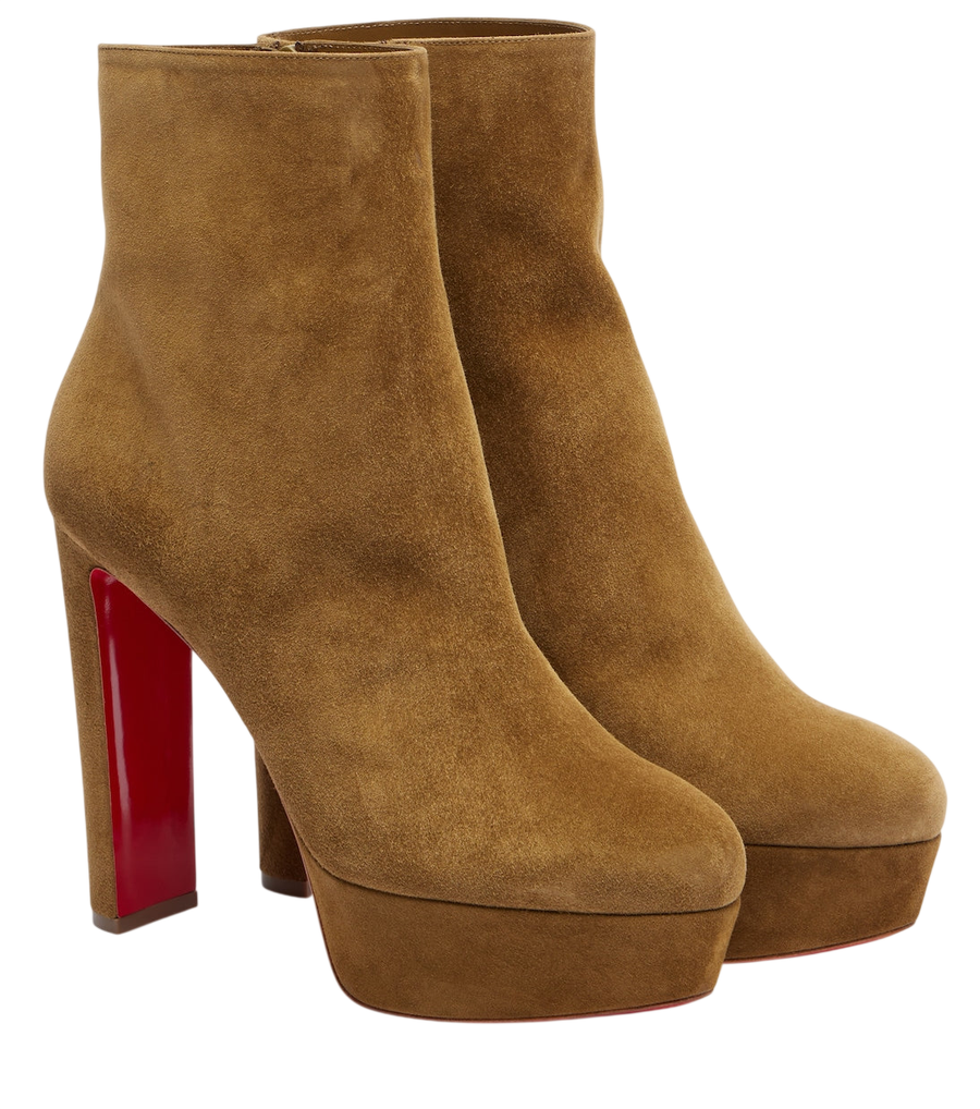 Christian Louboutin Loo Booty 130 suede platform ankle boots