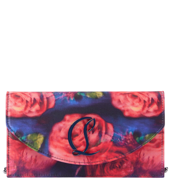 Clutch Loubi54 de crepé de satén con estampado floral de Christian Louboutin
