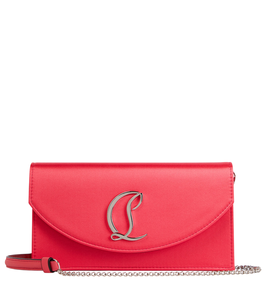 Christian Louboutin Loubi54 silk-satin clutch