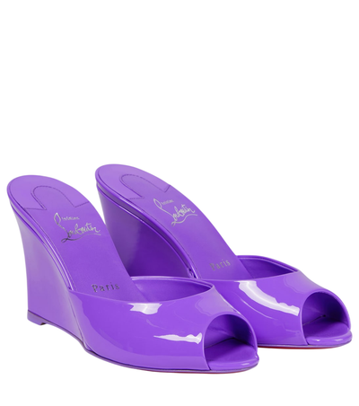 Christian Louboutin Me Dolly Zeppa patent leather mules [white-bg-v2:0404dc2f-30cf-412b-b4cc-aa5eb4c42409]