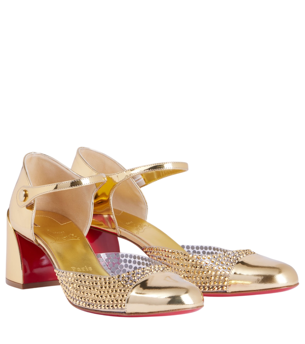 Zapatos de tacón Miss MJ Strass de Christian Louboutin en piel efecto espejo y PVC