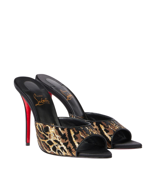 Christian Louboutin Miss Z 100 sequined satin mules