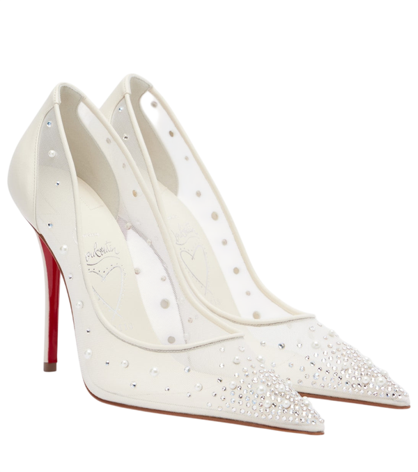 Zapatos de tacón Miss Z Degrastrass Perla 100 de malla de Christian Louboutin