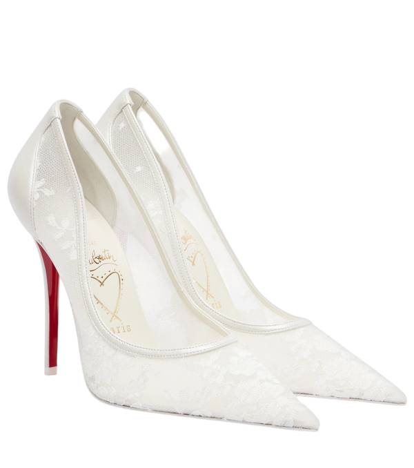 Christian Louboutin Sapatos de salto alto Miss Z com detalhes em couro floral