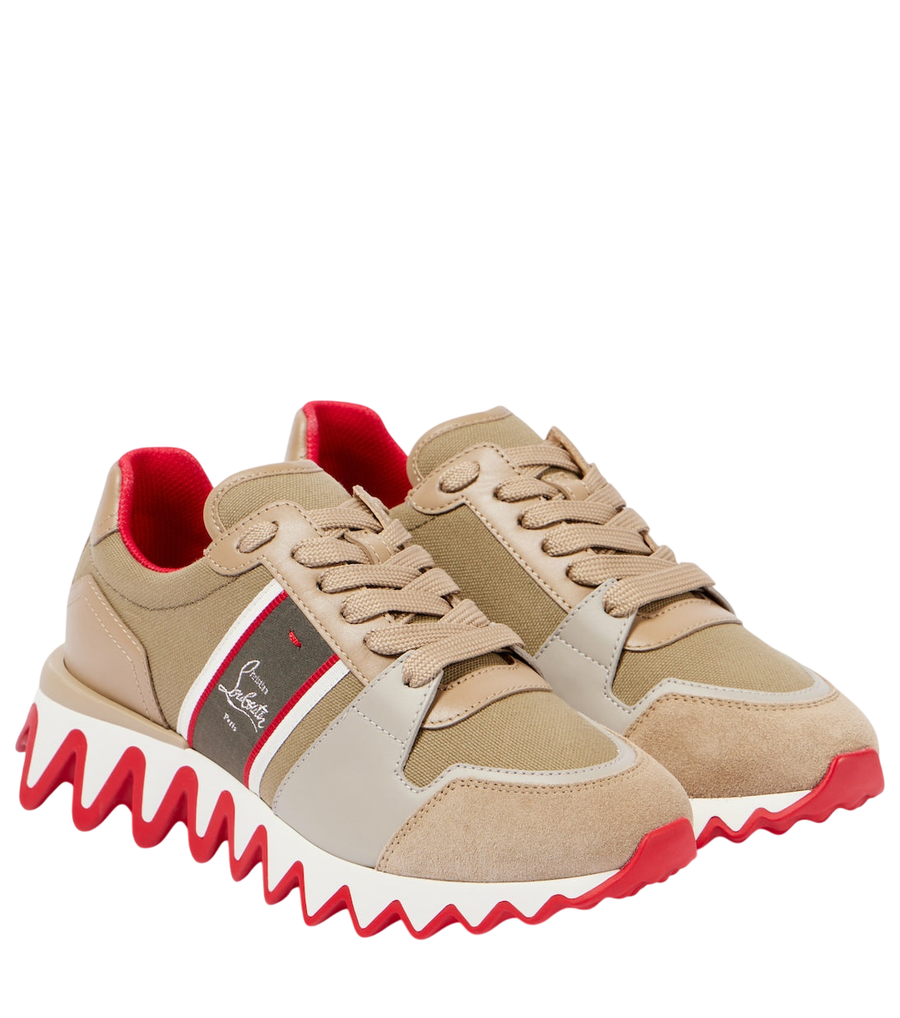 Christian Louboutin Nastroshark leather and canvas sneakers