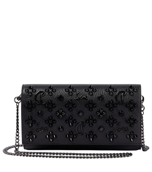 Christian Louboutin Portafoglio Paloma in pelle decorata con catena
