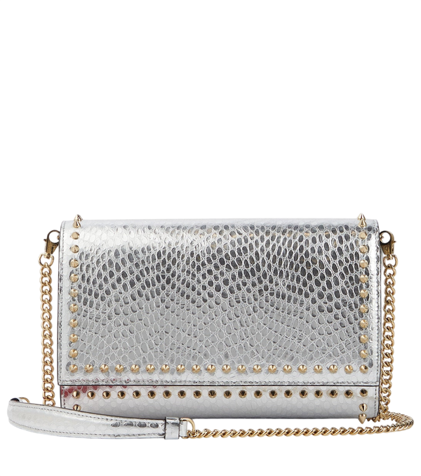 Christian Louboutin Paloma snake-effect leather clutch