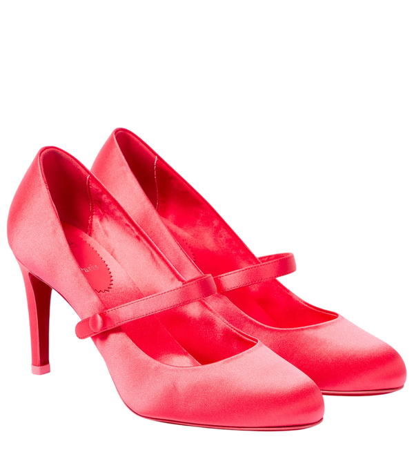 Christian Louboutin Pumppie 85 sapatos de salto alto em cetim crepe