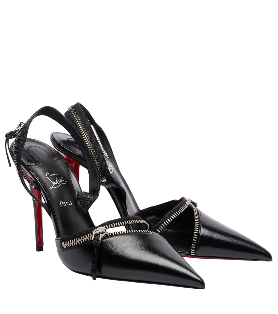Christian Louboutin Slingyzip 100 décolleté in pelle con cinturino posteriore