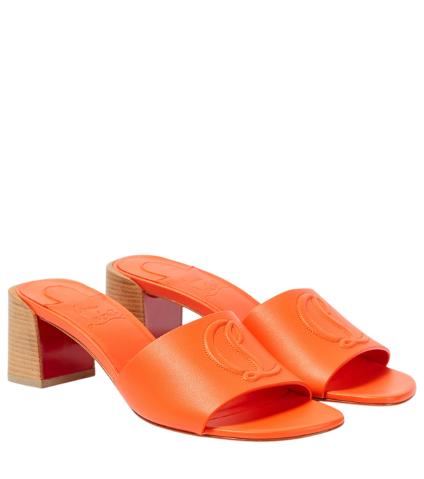 Christian Louboutin So CL 55 embossed leather mules