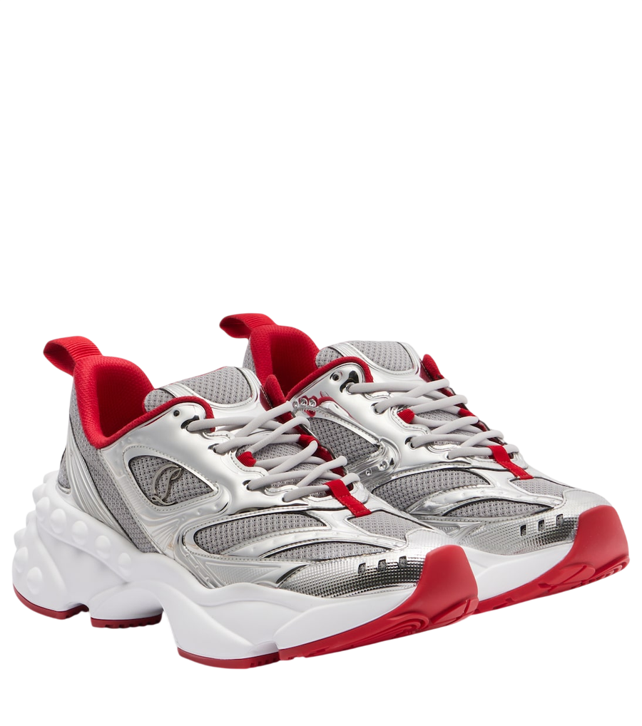 Christian Louboutin So Flo leather-trimmed sneakers