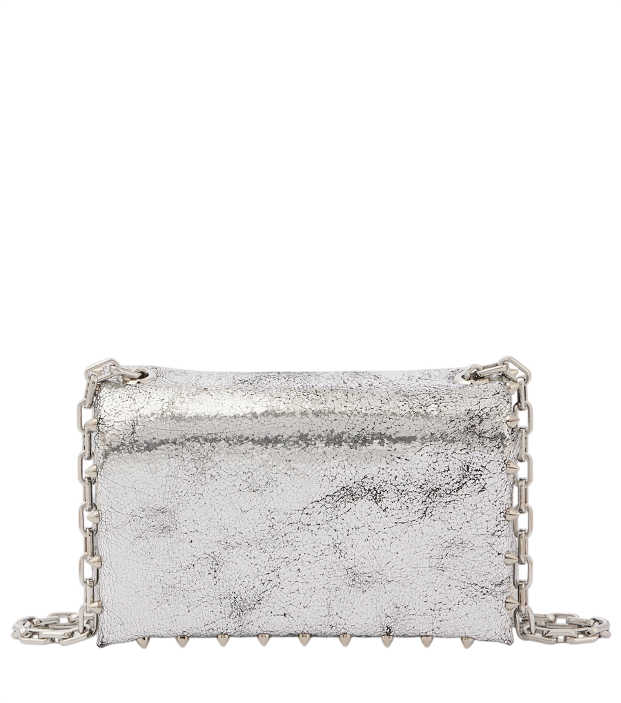 Christian Louboutin Spiked metallic leather crossbody bag