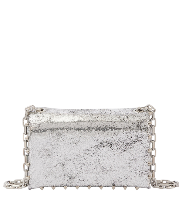 Christian Louboutin Spiked metallic leather crossbody bag