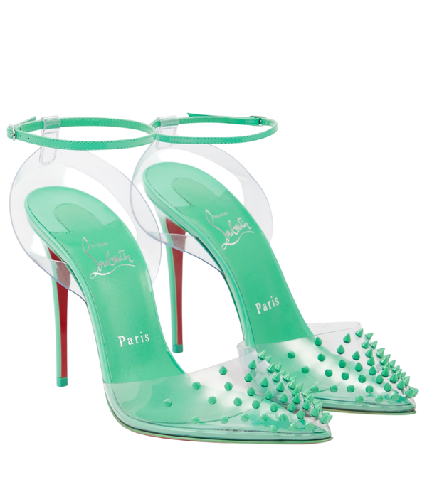 Christian Louboutin Spikoo 100 PVC e décolleté in pelle
