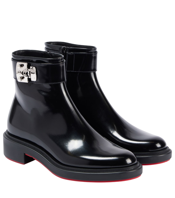 Christian Louboutin Urban Booty Lock polished leather ankle boots