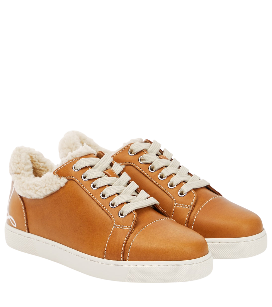 Christian Louboutin Vierissima shearling-trimmed sneakers