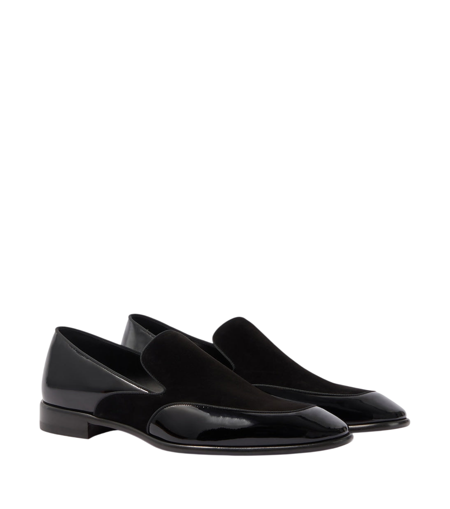 Christian Louboutin Yaki patent leather and suede loafers