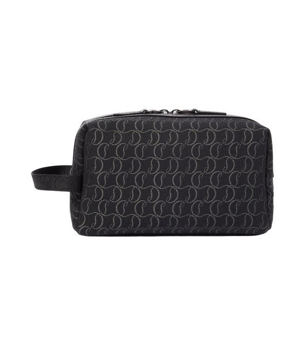 Astuccio jacquard con logo e cerniera Christian Louboutin con chiusura a zip e patta