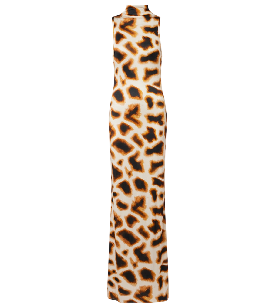Vestido largo con estampado animal de Christopher Esber