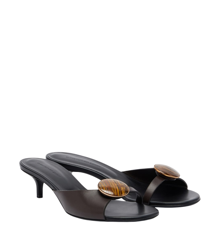 Christopher Esber Mules in pelle Aura Quartz