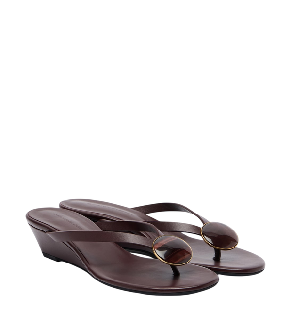 Christopher Esber Aura Quartz leather wedge thong sandals
