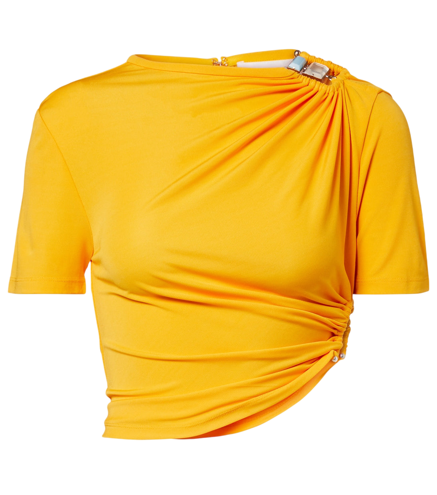 T-shirt en jersey froncé à quartz Bezel Christopher Esber