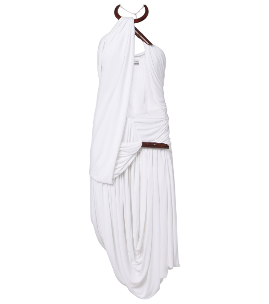 Vestido midi de punto con drapeado asimétrico Chime de Christopher Esber