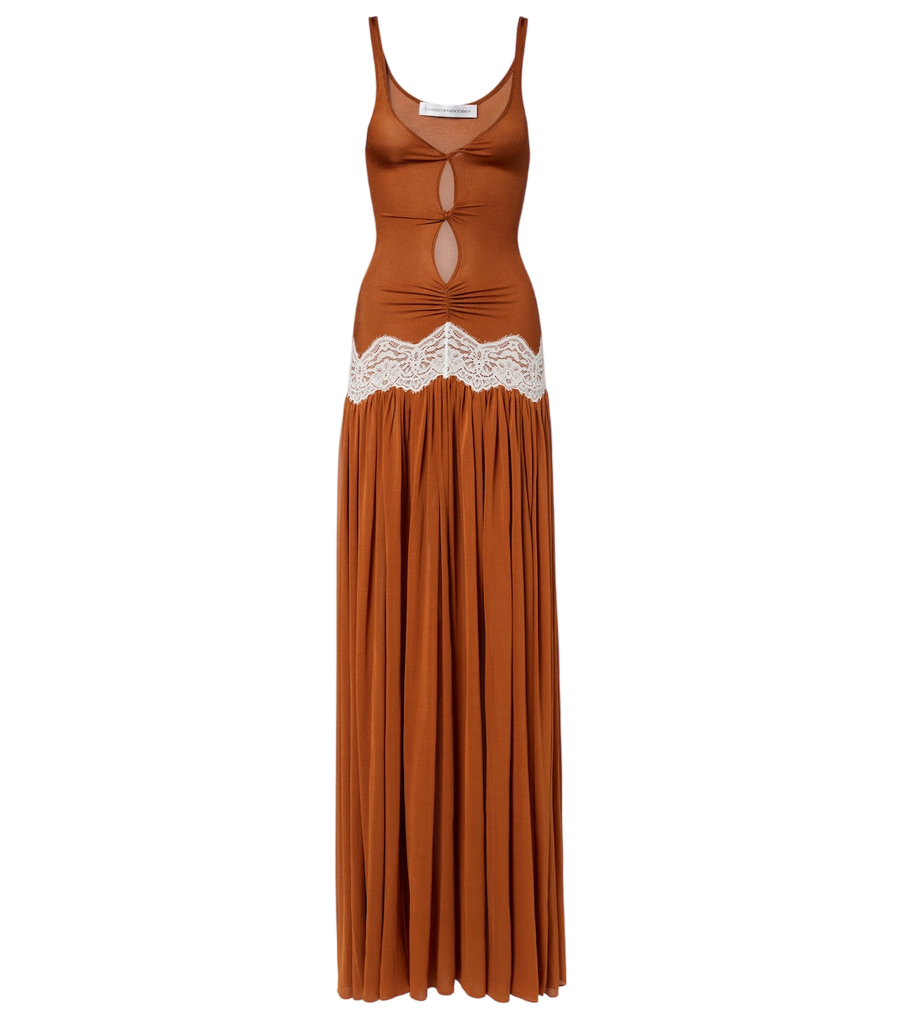 Christopher Esber Cutout lace-trimmed gown