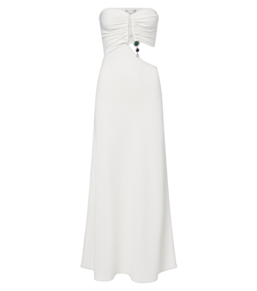 Robe longue en jersey à découpes et ornements Christopher Esber